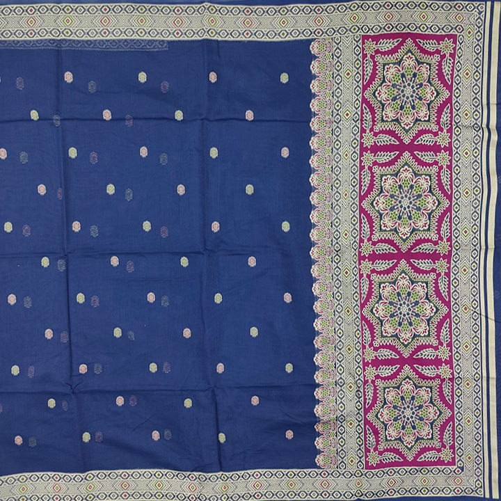 Hayagrivas Royal Blue Fancy Cotton Saree SSCBF84F19-14