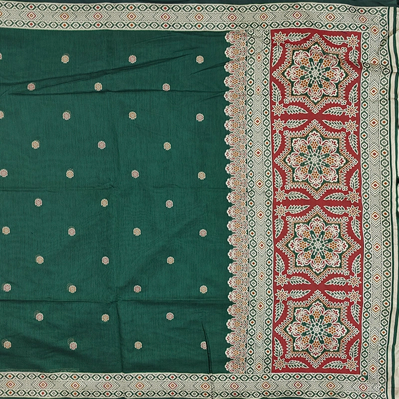 Hayagrivas Bottle Green Fancy Cotton Saree SSCBF84F19-9