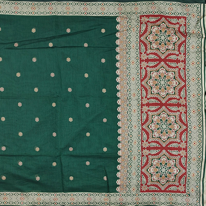 Hayagrivas Bottle Green Fancy Cotton Saree SSCBF84F19-9