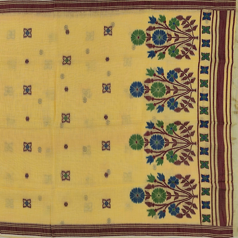 Hayagrivas Yellow Fancy Cotton Saree SSCBF84F9-14