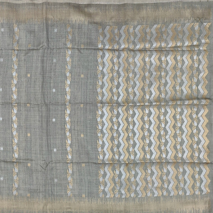 Hayagrivas Grey Fancy Cotton Saree SSCBF92F1-1