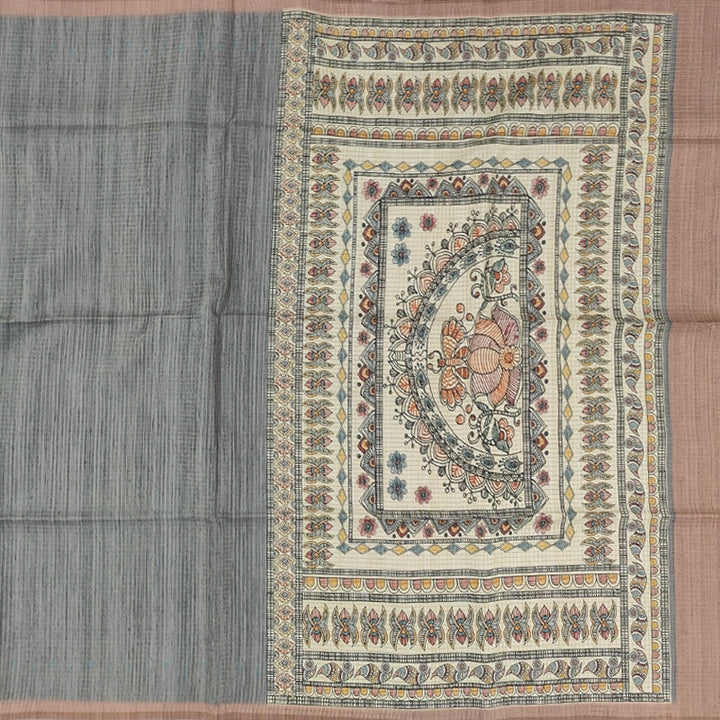 Hayagrivas Grey Fancy Cotton Saree SSCBF92F14-5