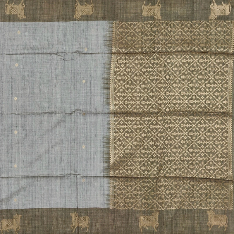Hayagrivas Grey Fancy Cotton Saree SSCBF92F2-5