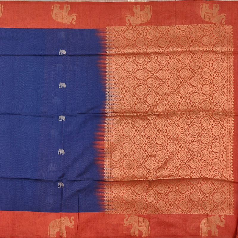 Hayagrivas Royal Blue Fancy Cotton Saree SSCBF92F3-1
