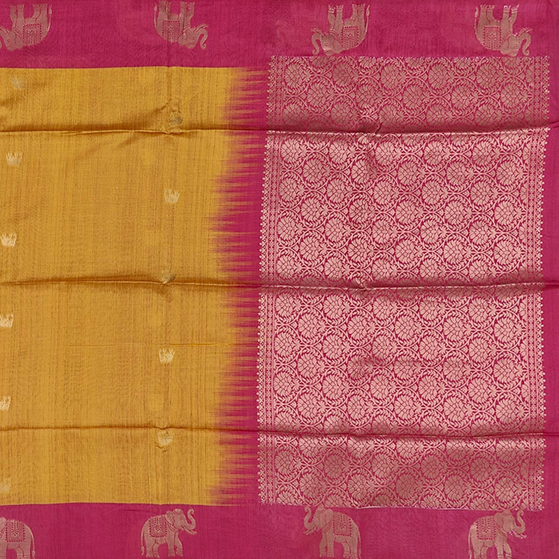 Hayagrivas Mustard Yellow Fancy Cotton Saree SSCBF92F3-4