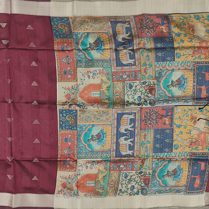 Hayagrivas Maroon Fancy Cotton Saree SSCBF92F6-1