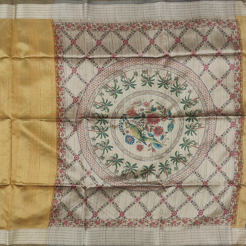 Hayagrivas Mustard-Gold Fancy Cotton Saree SSCBF92F8-6