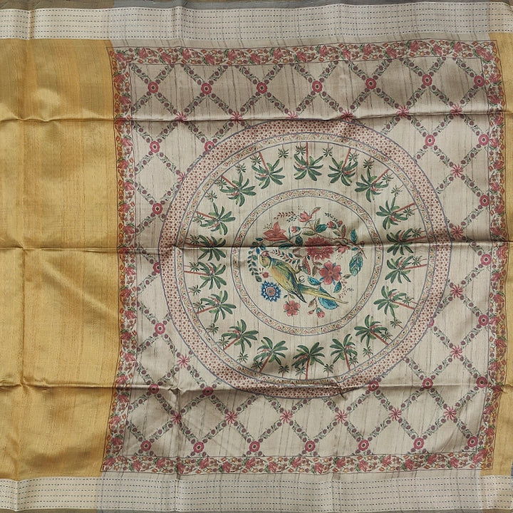 Hayagrivas Mustard-Gold Fancy Cotton Saree SSCBF92F8-6