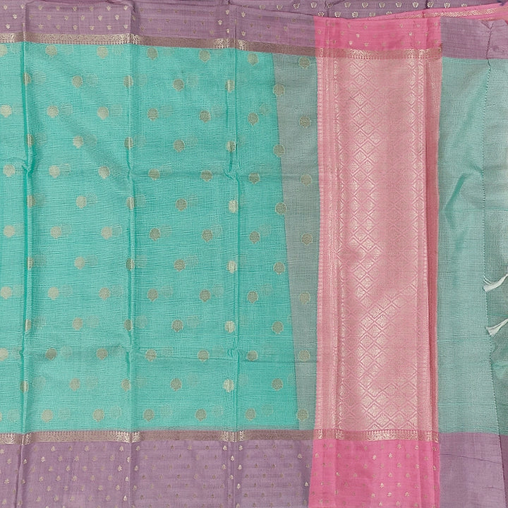 Hayagrivas Sea Green Fancy Cotton Saree SSCBF99F2-2