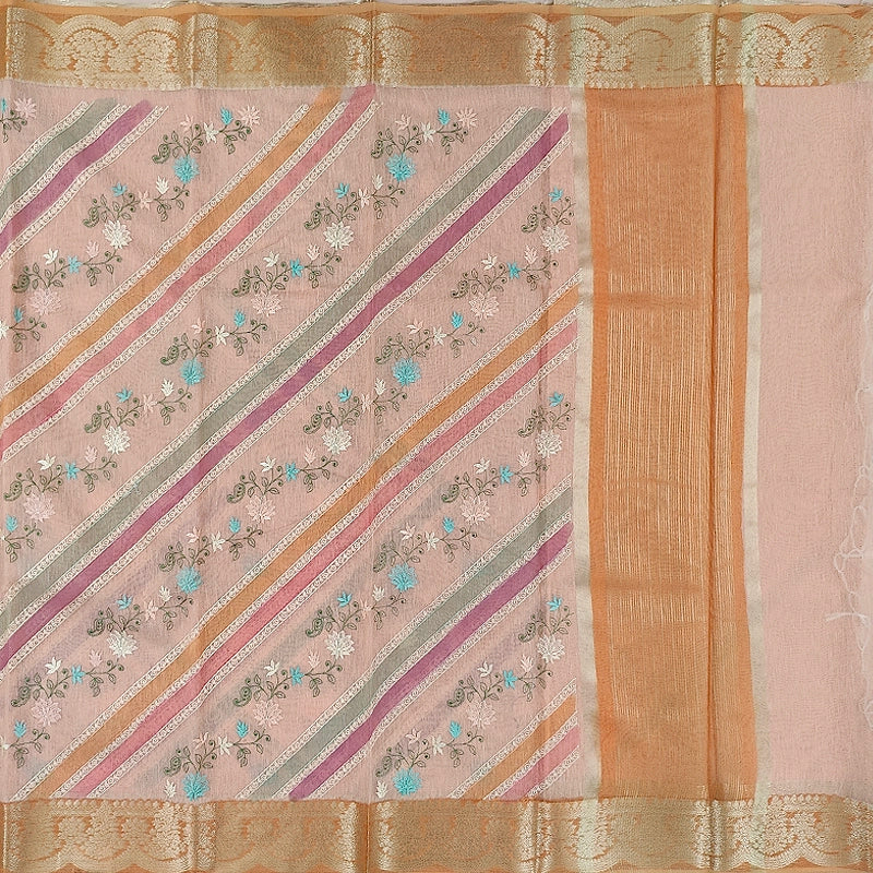 Hayagrivas Soft Peach Fancy Cotton Saree SSCBF99F5-1