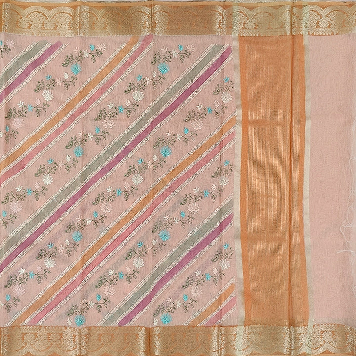 Hayagrivas Soft Peach Fancy Cotton Saree SSCBF99F5-1