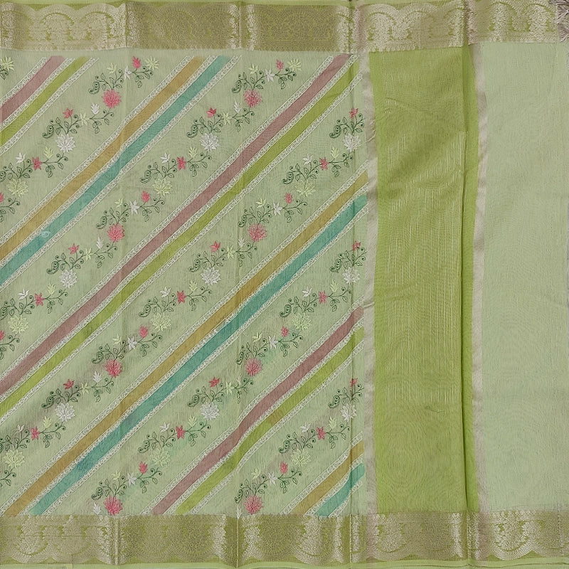 Hayagrivas Light Lime-Green Fancy Cotton Saree SSCBF99F5-3