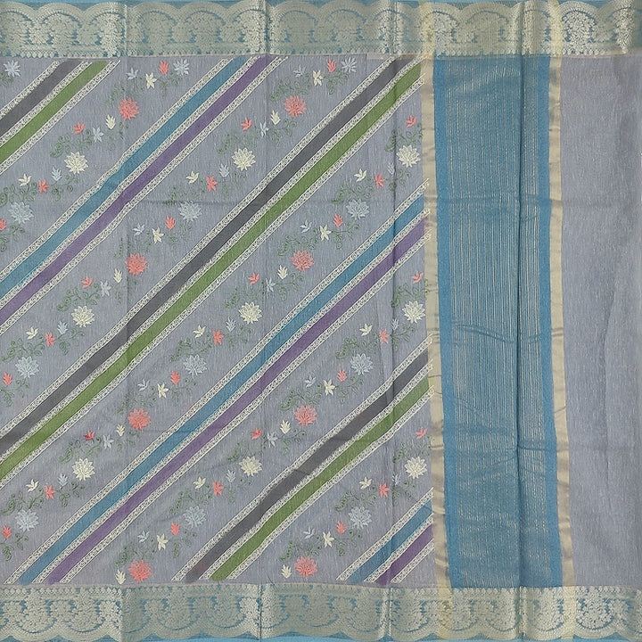 Hayagrivas Grey Fancy Cotton Saree SSCBF99F5-5