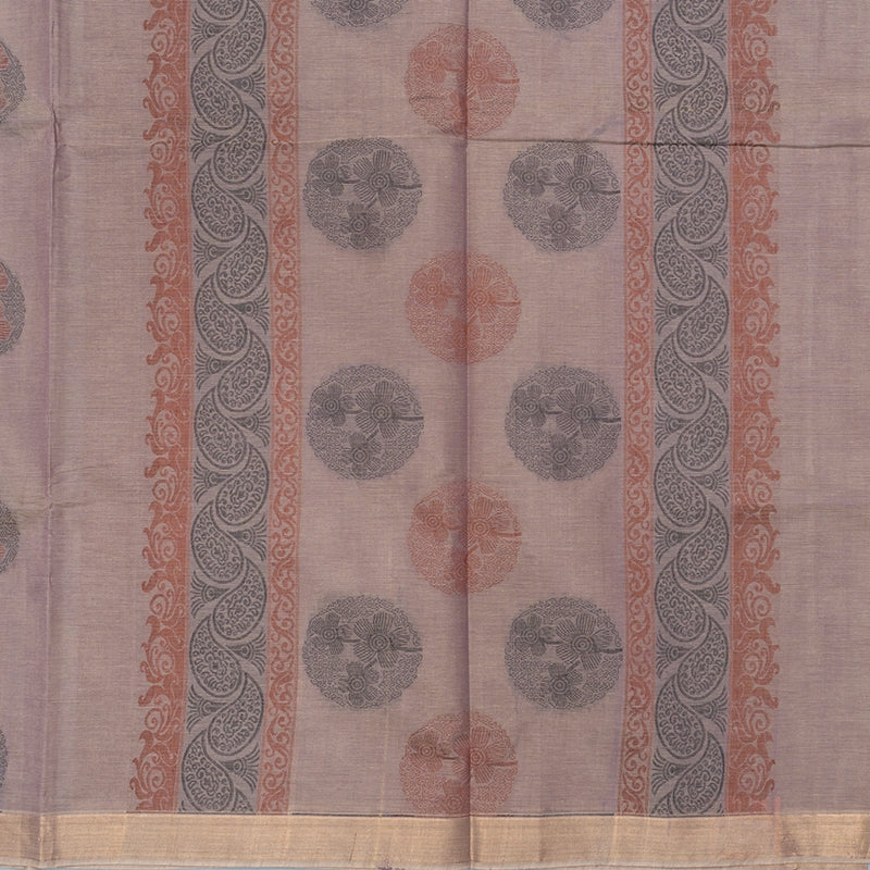 Hayagrivas Greyish-Mauve Handloom Cotton Saree SSSBF126H5-2