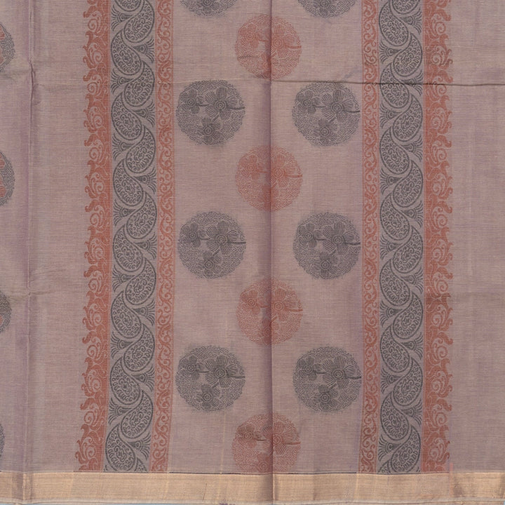 Hayagrivas Greyish-Mauve Handloom Cotton Saree SSSBF126H5-2