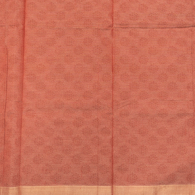 Hayagrivas Warm Peach-Coral Handloom Cotton Saree SSSBF126H5-4
