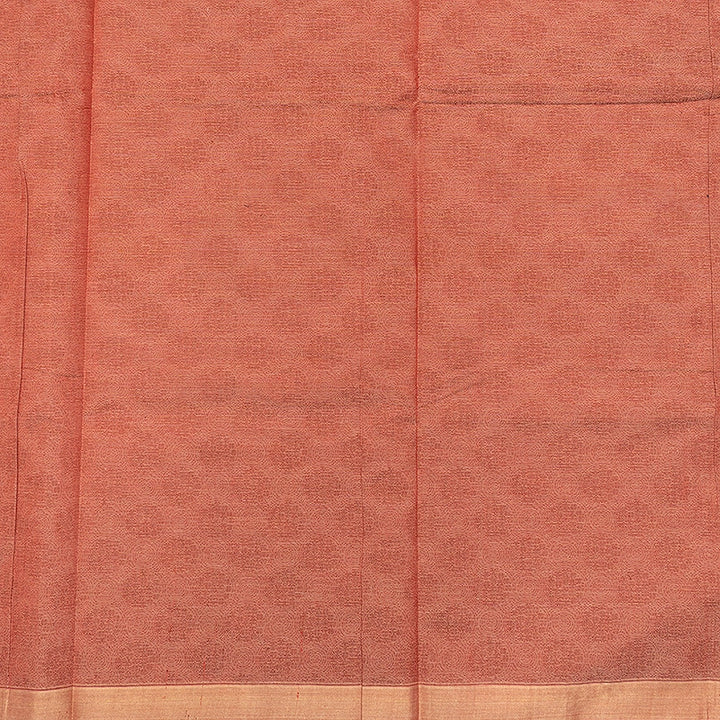 Hayagrivas Warm Peach-Coral Handloom Cotton Saree SSSBF126H5-4