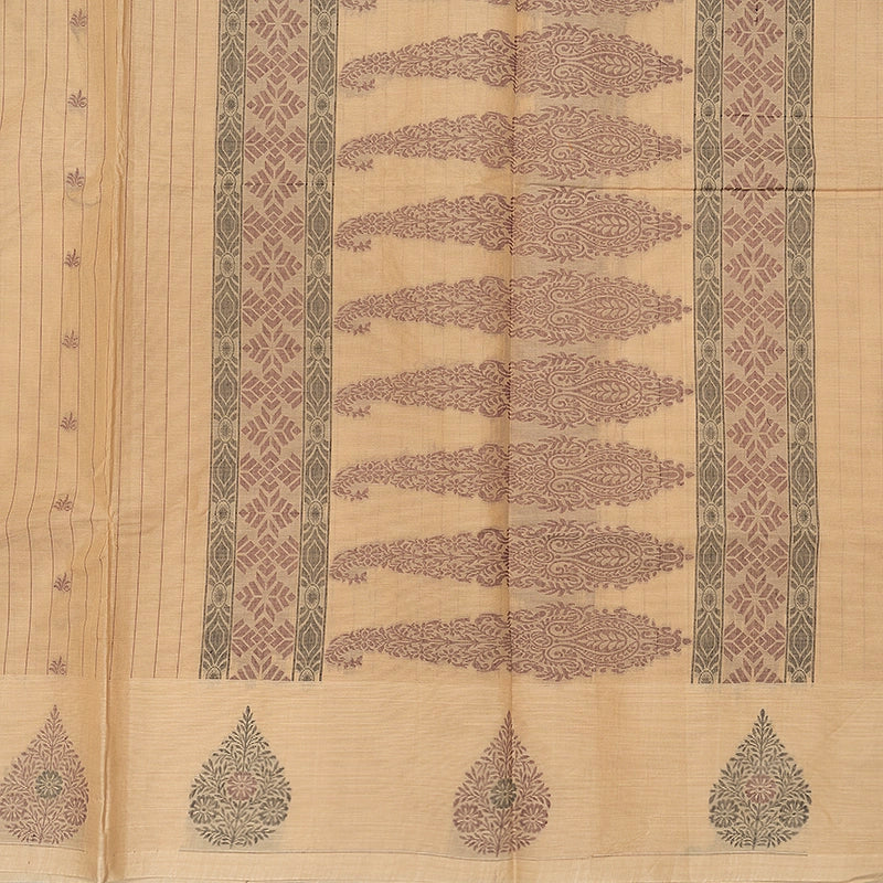 Hayagrivas Sandal Handloom Cotton Saree SSSBF127H13-3