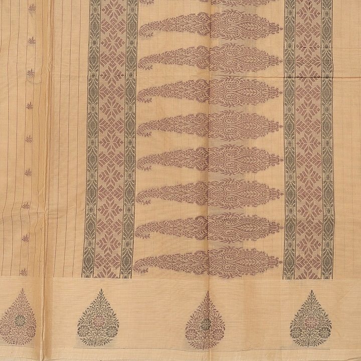 Hayagrivas Sandal Handloom Cotton Saree SSSBF127H13-3