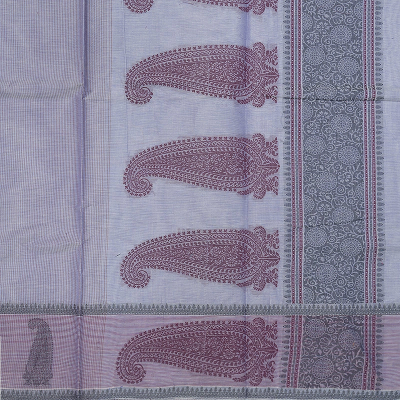 Hayagrivas Lavender-Blue Handloom Cotton Saree SSSBF127H6-1