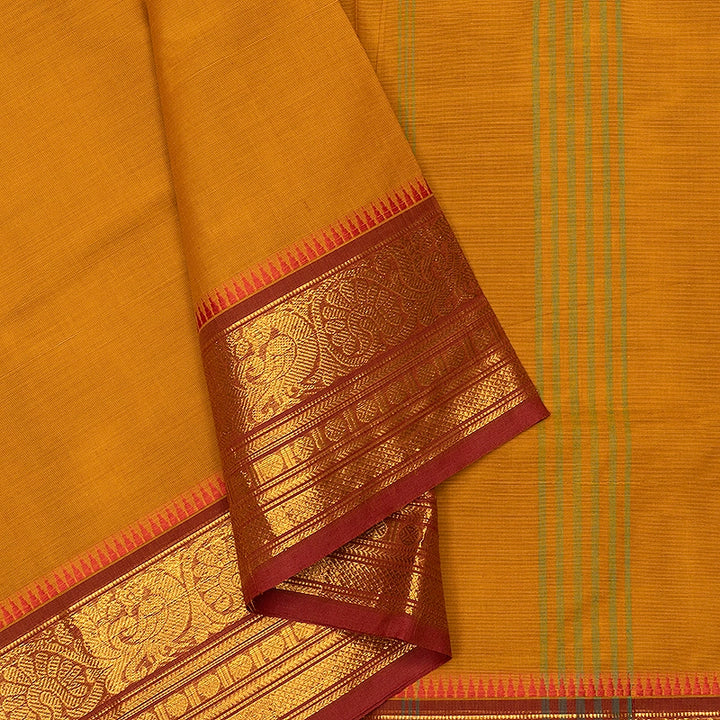 Hayagrivas Turmeric Yellow Handloom Chettinad Cotton Saree SSSBF131H1-1