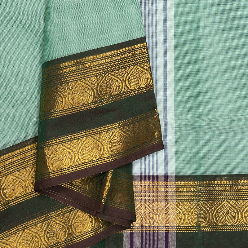 Hayagrivas Mint Green Handloom Chettinad Cotton Saree SSSBF131H1-13