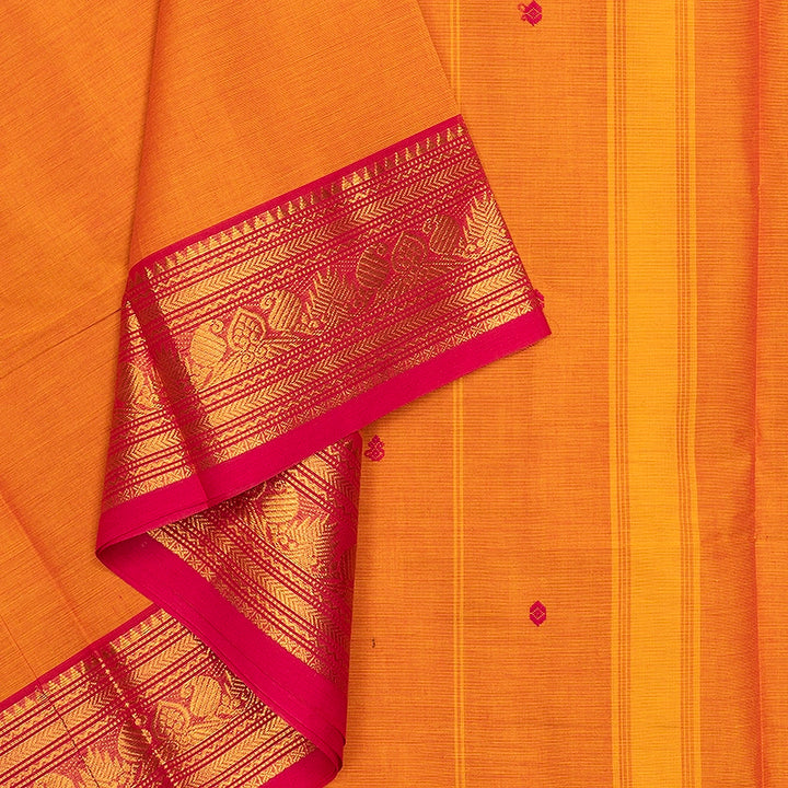 Hayagrivas Mambazham Orange Handloom Chettinad Cotton Saree SSSBF131H6-13