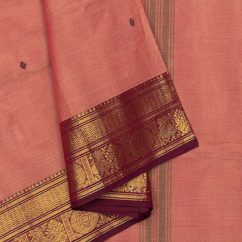 Hayagrivas Onion Pink Handloom Chettinad Cotton Saree SSSBF131H6-8