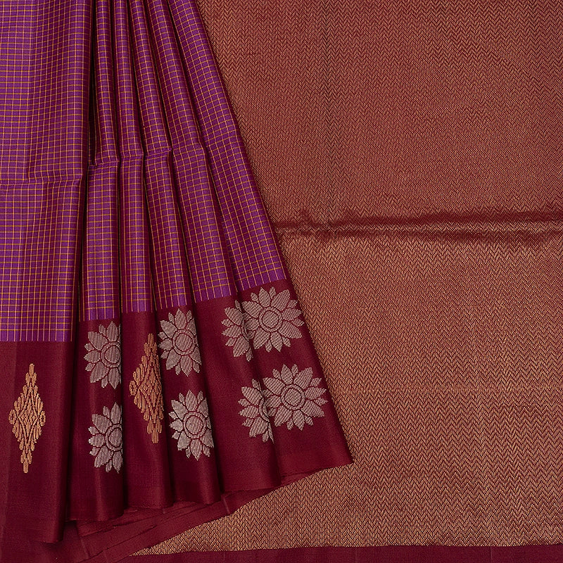 Hayagrivas Purple Handloom Soft Silk Saree KBE70D2-2
