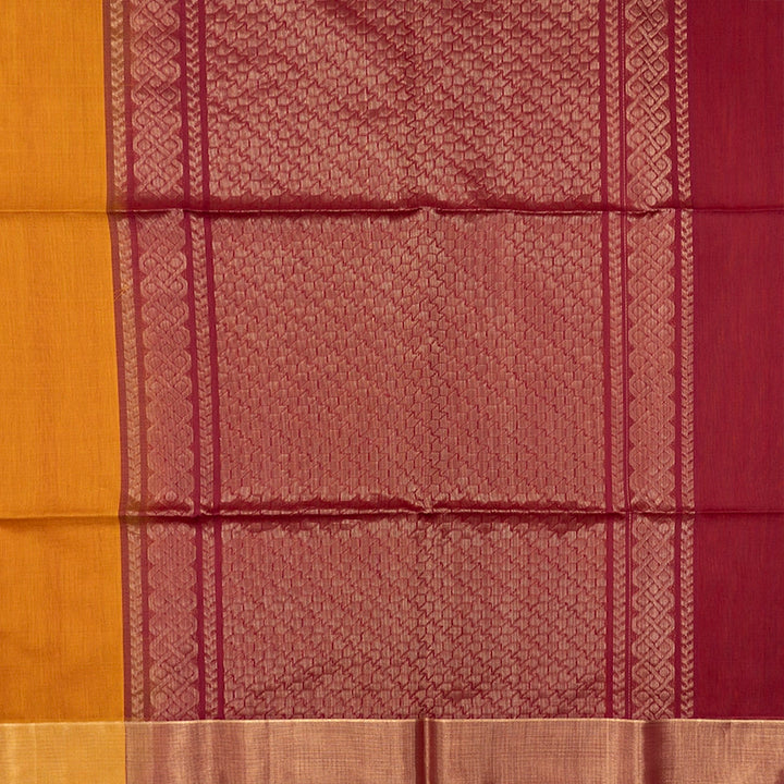 Hayagrivas Turmeric Yellow Ikkat Kora Silk Cotton Saree KSBE92A11-6