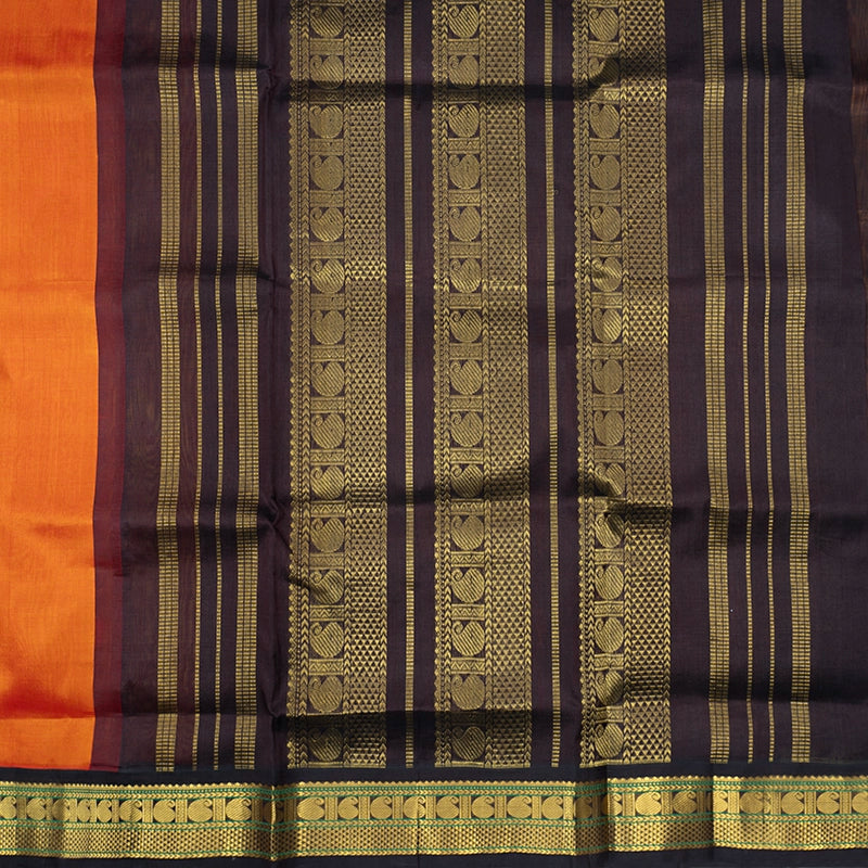 Hayagrivas Sunset Orange Pure Silk Cotton Saree SSCBF56E9-7