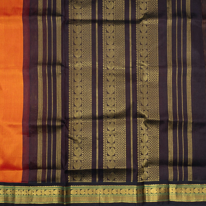 Hayagrivas Sunset Orange Pure Silk Cotton Saree SSCBF56E9-7