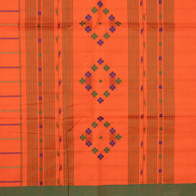 Hayagrivas Orange Handloom Kanchi Cotton Saree SSCBF103F3-1