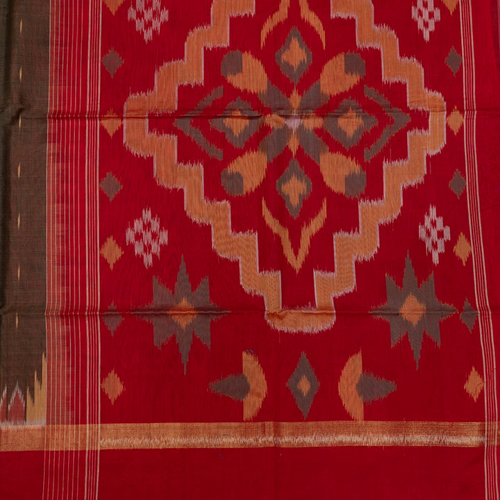Hayagrivas Honey Shade Ikkat Kora Silk Cotton Saree KBE2274B1-4