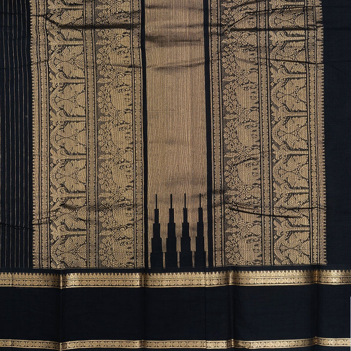 Hayagrivas Black Handloom Kanchi Cotton Saree SSCBF66E3-10