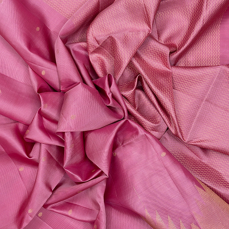 Hayagrivas Lotus Pink Handloom Soft Silk Saree KBF535G9-6