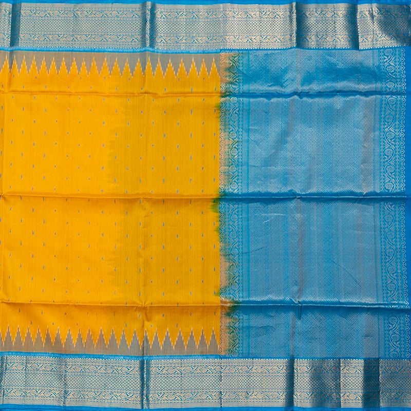 Hayagrivas Yellow Handloom Ikkat Soft Silk Saree KBE2189A1-2