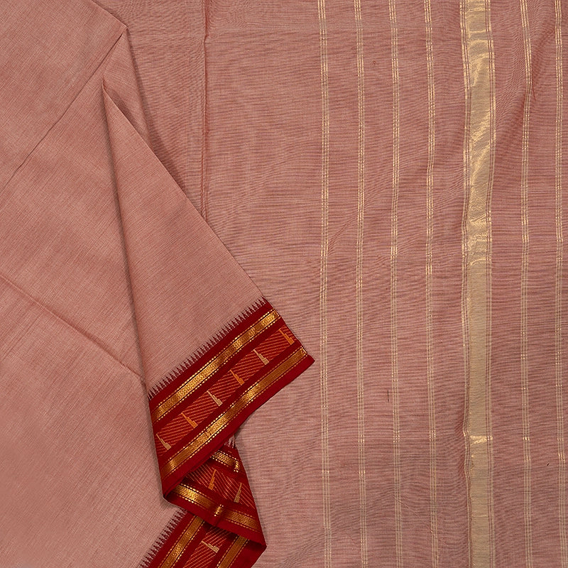 Hayagrivas Light Red Handloom Chettinad Cotton Saree KSBE86A1-14