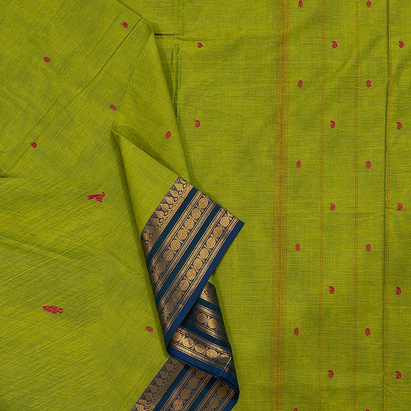 Hayagrivas Fluorescent Green Handloom Chettinad Cotton Saree SSCBF63E7-21