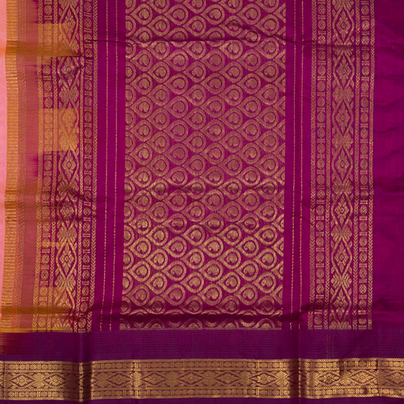 Hayagrivas Peach Pink Pure Silk Cotton Saree SSCBF34D3-25