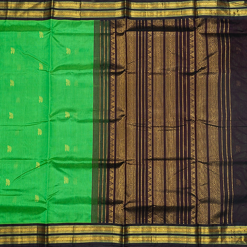 Hayagrivas Parrot Green Pure Silk Cotton Saree SSCBF16D1-11