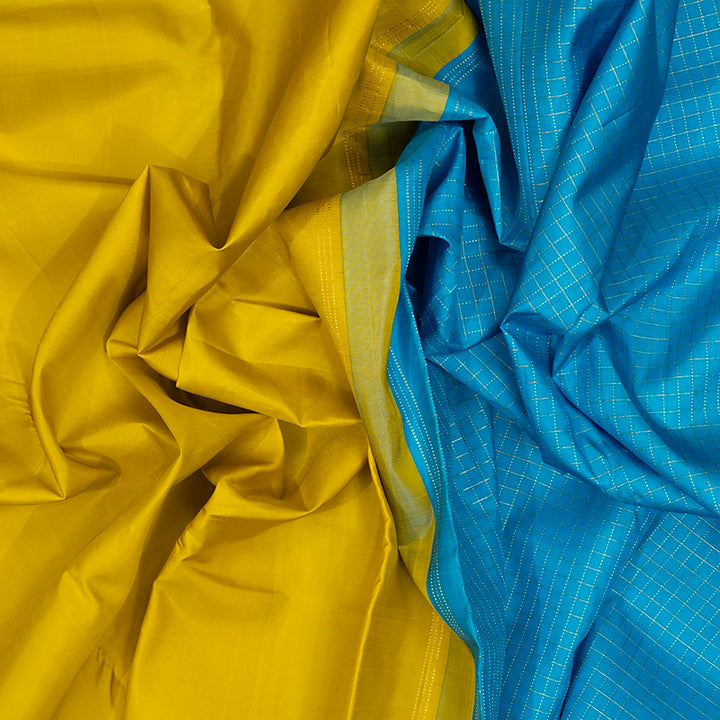 Hayagrivas Handloom Lime Green Kanjivaram Silk Saree KBE2532C10-1