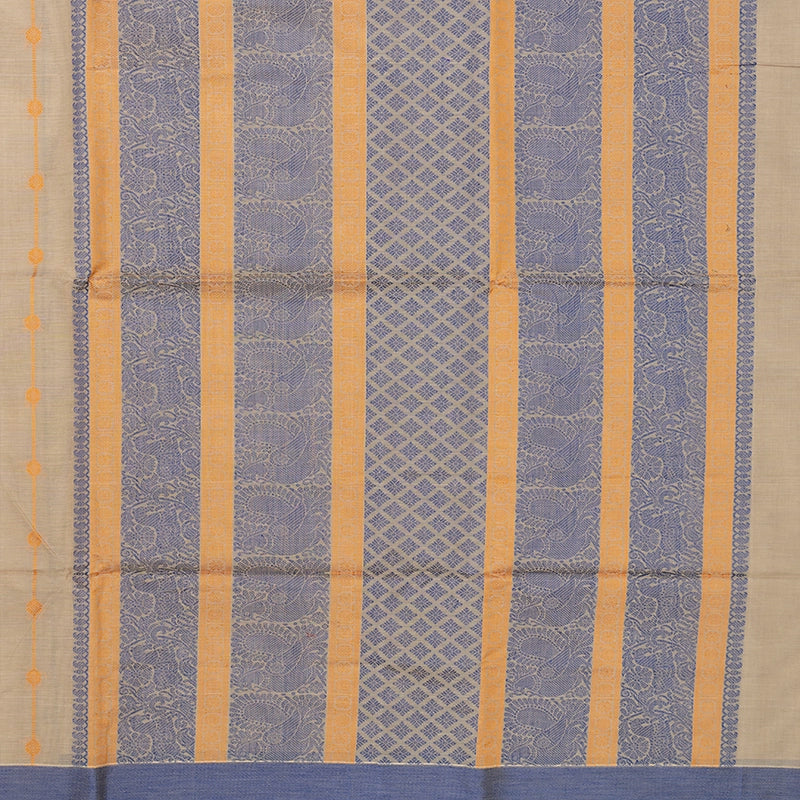 Hayagrivas Beige Handloom Kanchi Cotton Saree SSCBF104F1-2