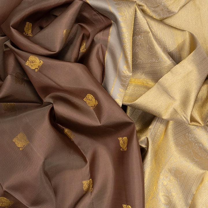 Hayagrivas Fawn Handloom Kanjivaram Silk Saree KSBE150C28-1