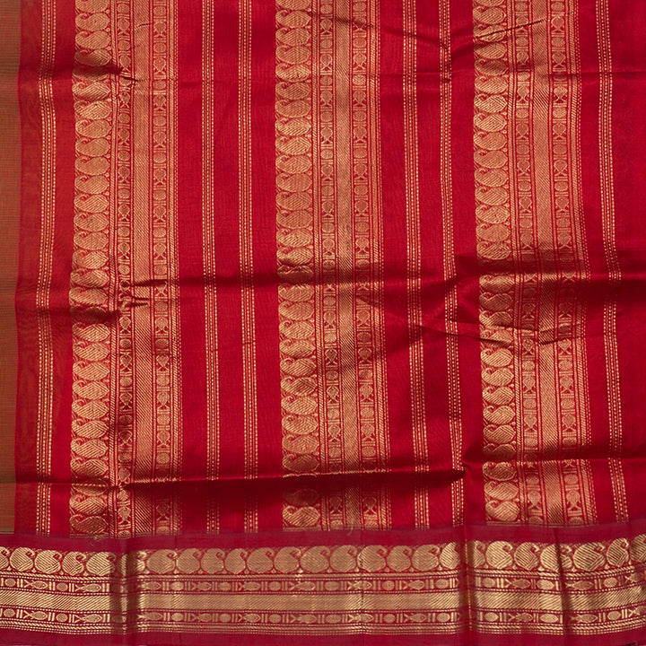 Hayagrivas Parrot Green Pure Silk Cotton Saree SSCBF34D1-5