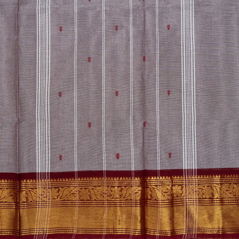 Hayagrivas Grey Handloom Chettinad Cotton Saree SSKBF86F1-101
