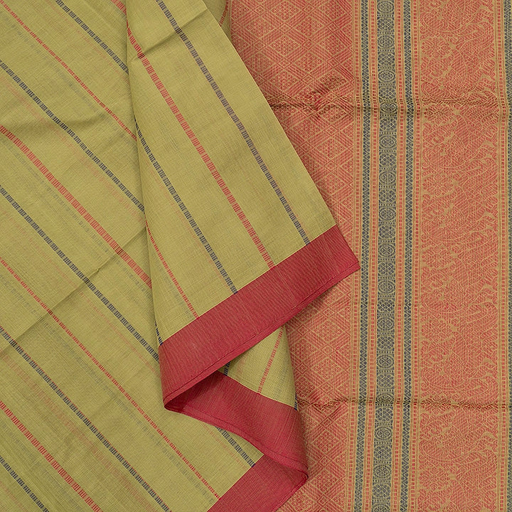 Hayagrivas Pista Green Handloom Kanchi Cotton Saree SSCBF103F1-1