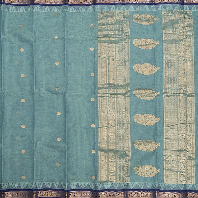 Hayagrivas Powder Green Handloom Kanchi Cotton Saree SSCBF66E4-16