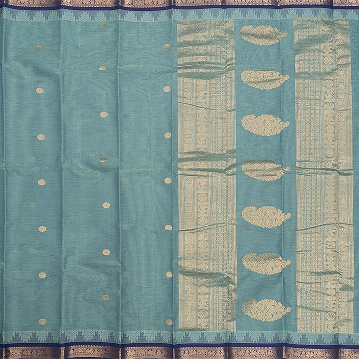 Hayagrivas Powder Green Handloom Kanchi Cotton Saree SSCBF66E4-16