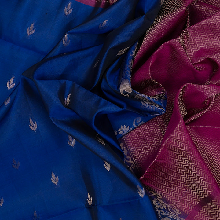 Hayagrivas Royal Blue Handloom Soft Silk Saree KBF171E3-2